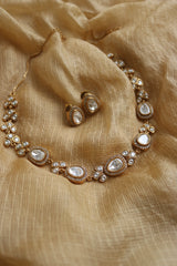 Classic Polki Tri Flower Necklace