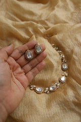 Classic Polki Tri Flower Necklace