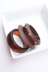 Set of 3 Wood Acrylic Bangles