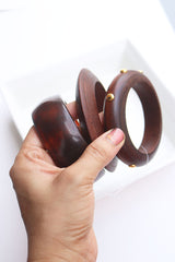 Set of 3 Wood Acrylic Bangles