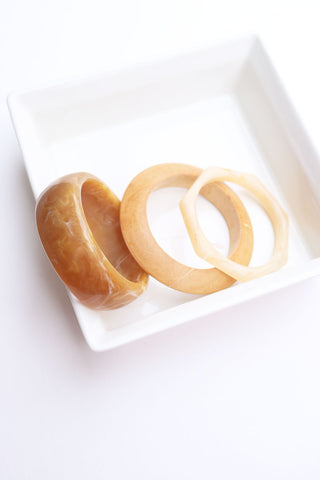 Set of 3 Light Wood Acrylic Bangles
