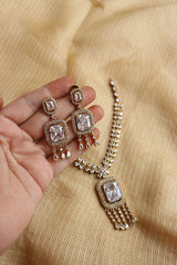 Classic AD White Stone Pendant Set