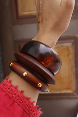 Set of 3 Wood Acrylic Bangles