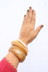 Set of 3 Light Wood Acrylic Bangles