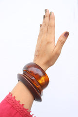 Set of 3 Classic Wood Acrylic Bangles