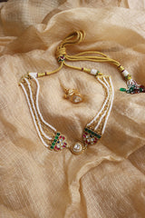 Kundan Centre Stone Pearls Choker Set