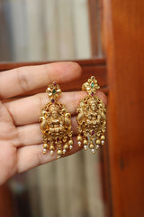 Lakshmi Ovals Peacock Pendant Set