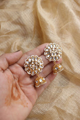 White Kundan Jhumkas