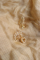White Kundan Jhumkas