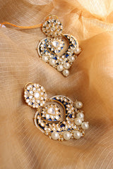 Blue Meenakari Kundan Leaf Chaandbalis