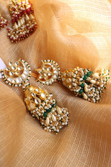 Kundan Chaand Pearl Jhumkas