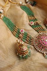 Peacock Kundan Motifs Set short