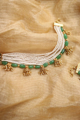 Pearl Jhumkis Ear Chain