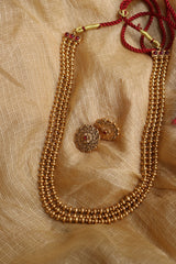 Gold 3 Line Short Maala Set