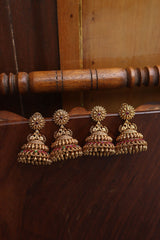 Antique Peacock Temple Jhumkas