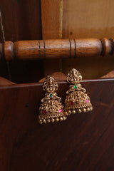 Antique Jadau Lakshmi Temple Jhumkas