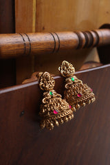 Antique Jadau Lakshmi Temple Jhumkas