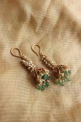 Kundan Pearl Hook Jhumkas