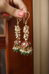 Kundan Pearl Hook Jhumkas