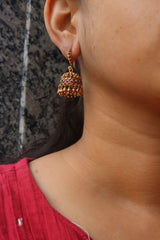 Ruby Green Small Hook Jhumkas