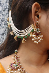 Pearl Jhumkis Ear Chain