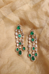 Statement AD Emerald Chandelier Earrings
