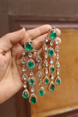 Statement AD Emerald Chandelier Earrings