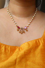 Delicate Rectangle Flower Pearl Set
