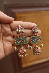 Polki Heritage Trapeze Earrings