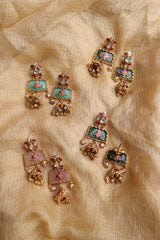 Polki Heritage Trapeze Earrings