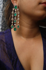 Statement AD Emerald Chandelier Earrings