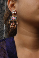 Polki Heritage Trapeze Earrings