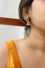AD Peacock Full Ear Jhumkas