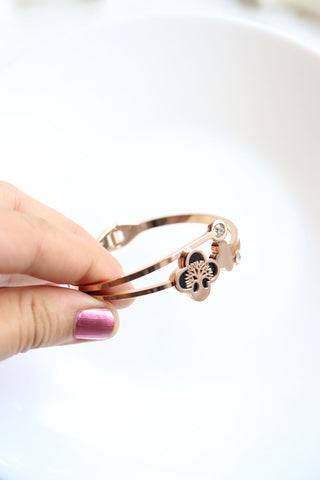 Rosegold Black Tree Bracelet