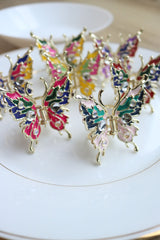 Butterfly Enamel Claw Clip