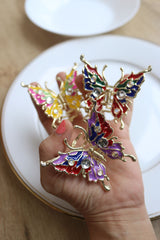 Butterfly Enamel Claw Clip