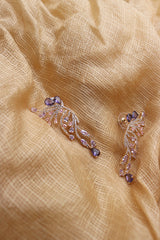 Purple Butterfly Wing Earrings