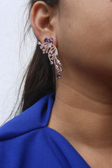 Purple Butterfly Wing Earrings