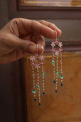 Dainty Flower Chandelier Earrings