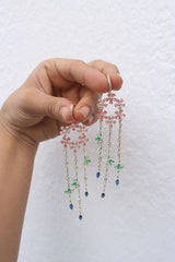 Dainty Flower Chandelier Earrings