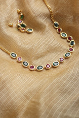 Ruby Pink Stones Necklace