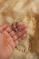 Ruby Pink Stones Necklace