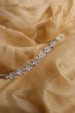AD Silver Flower Bracelet