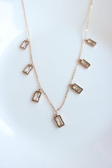 White Rectangles Hanging Short Chain