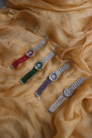 Silver AD Flower Bracelet