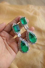 Exquisite AD Emerald Statement Earrings