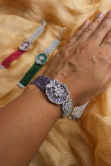 Silver AD Flower Bracelet