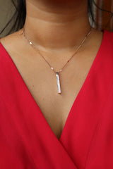 White Marble Bar Short Chain