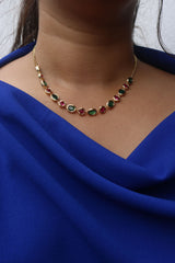 Ruby Pink Stones Necklace