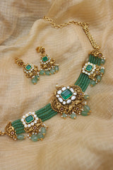 Antique Moissanite Emerald Choker